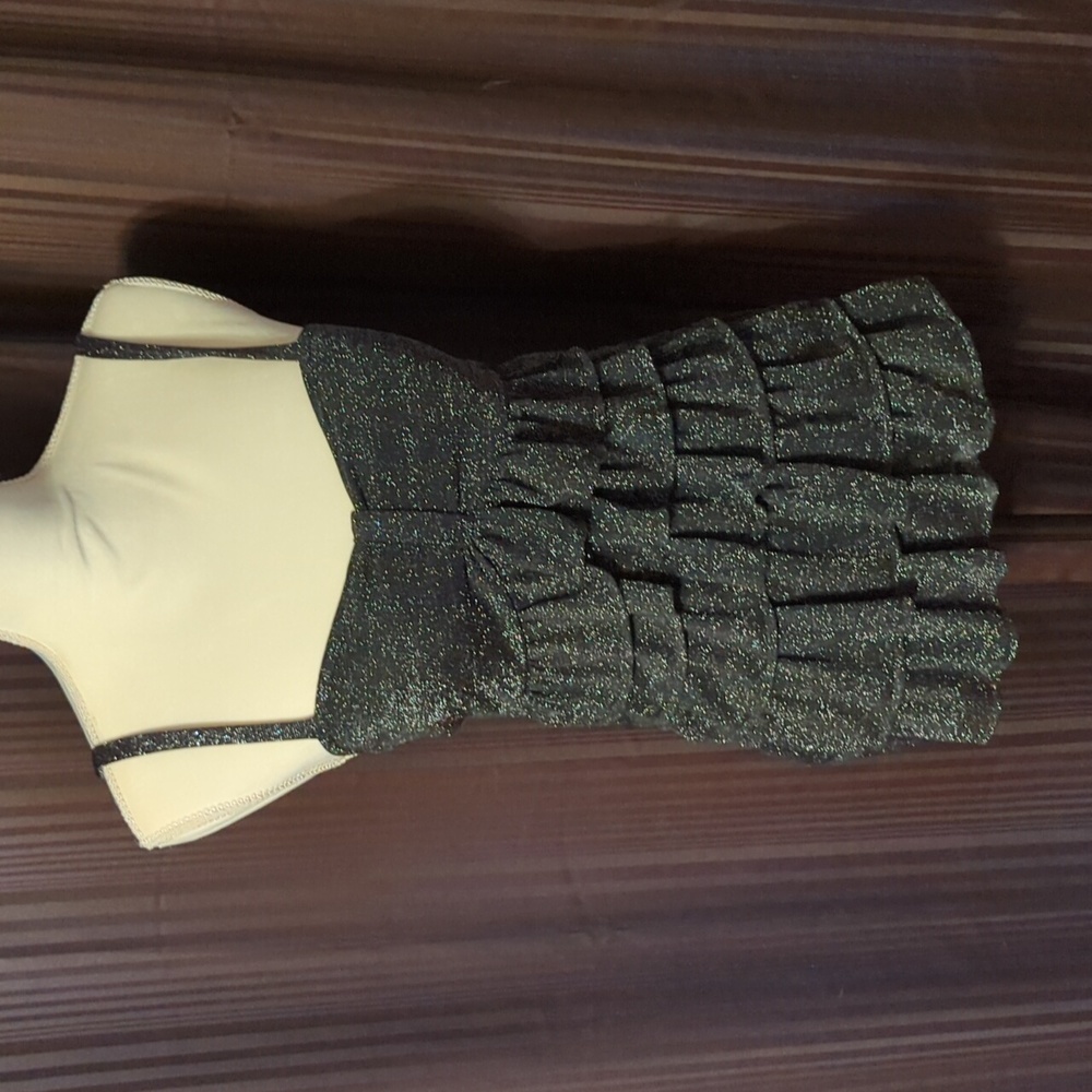 Vanity black shimmer tank top